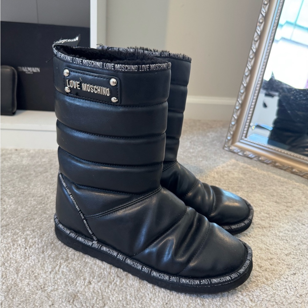 Love Moschino Black Quilted Boots